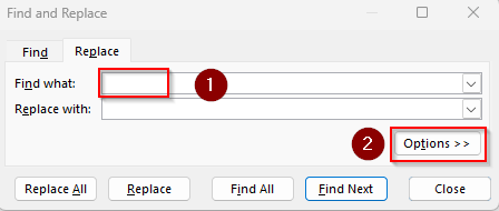 Locate and Highlight Blank Cells with the Find & Replace Tool