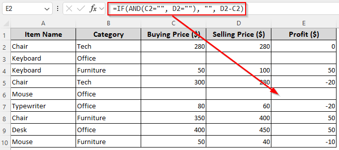 Combining the IF and OR/AND Functions to Return Blanks Based on Multiple Conditions