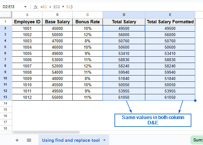 Copy Formula Using Find and Replace Tool