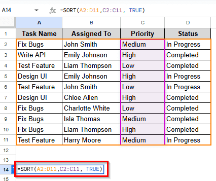 Sorting Multiple Columns with SORT Function