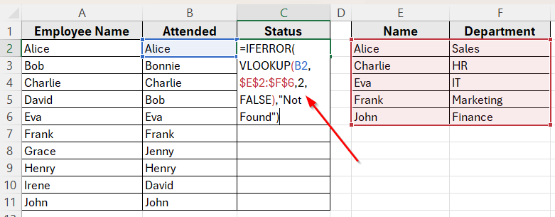 Use VLOOKUP to Compare and Return a Related Value