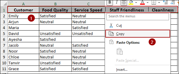 Steps to Analyze Likert Scale Data in Excel