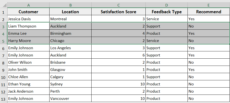 Insert Rows Based on the Selection