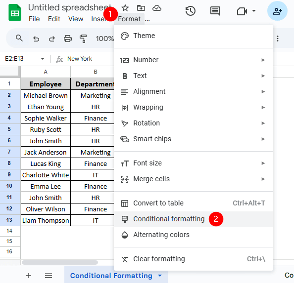 Applying Conditional Formatting to Visually Highlight Non Empty Cells