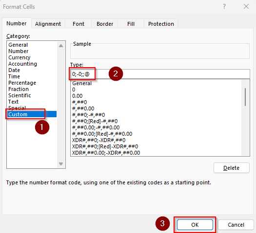 Convert Zeros to Blank Using Custom Cell Formatting