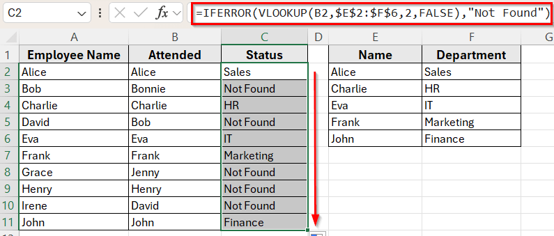 Use VLOOKUP to Compare and Return a Related Value