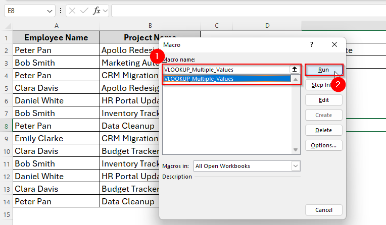Using VBA Codes to Vlookup Multiple Values in One Cell Without Duplicates