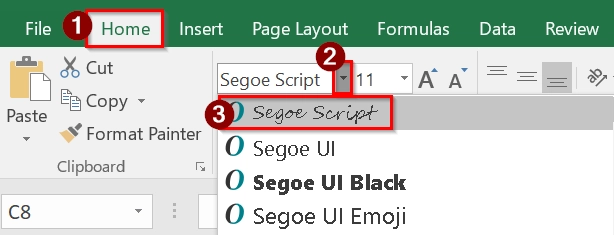 Insert Digital Signature in Excel by Typing Your Full Name with Stylish Fonts