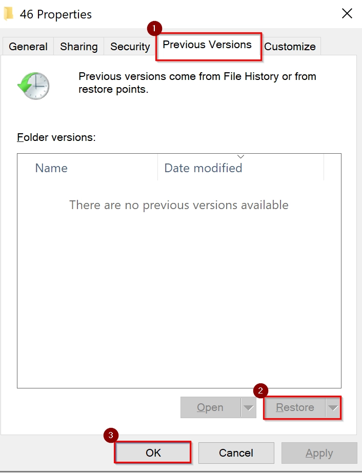 Using “File History” Feature to Recover Previous Version of Excel File