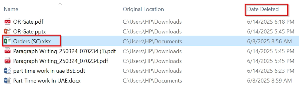 Recover Unsaved Excel File from Recycle Bin