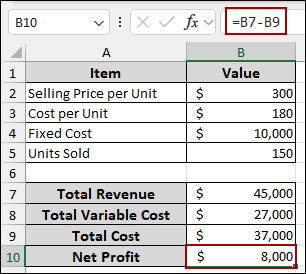 Applying Goal Seek for Sensitivity Analysis