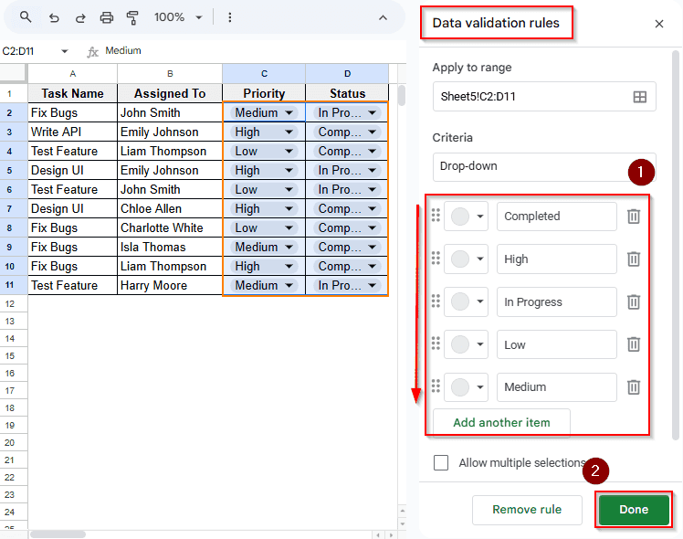 Custom Sorting Order Using Drop Down & Filter