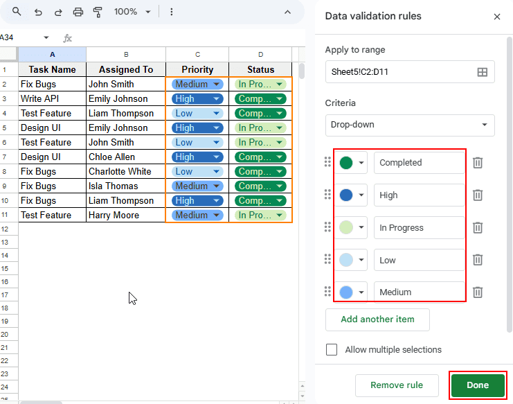 Custom Sorting Order Using Drop Down & Filter