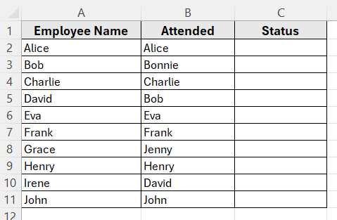 Use IF Function to Compare Two Columns and Return a Value
