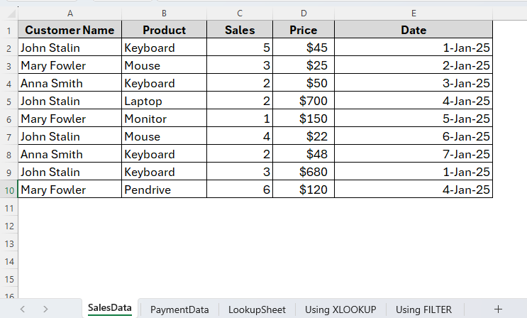 Using INDEX-MATCH Formula to Vlookup with Multiple Criteria in Different Sheets