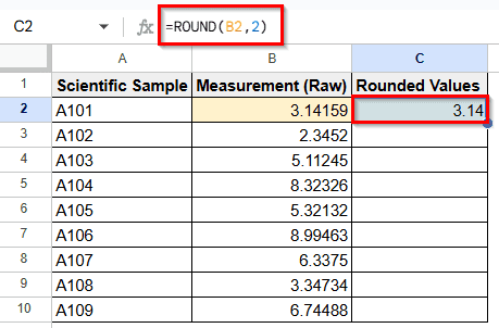 Round a Value to 2 Decimal Places with ROUND Function