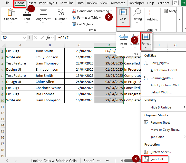Only Protect Cells with Formulas with the Go To Special Feature