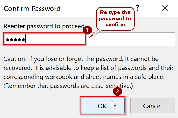 Using Protect Workbook Feature to Password Protect Excel Workbook From Opening