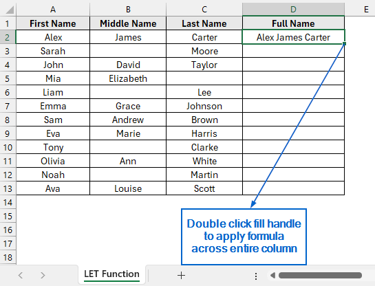Use LET Function for Efficient Merging