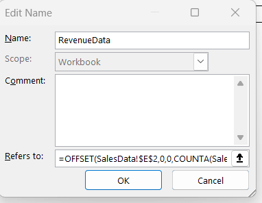 Editing or Deleting Dynamic Named Ranges in Excel