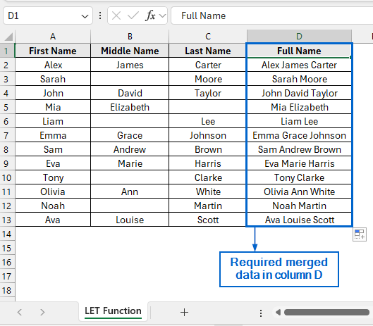 Use LET Function for Efficient Merging