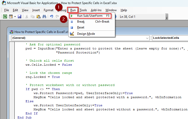 Use VBA to Lock Cells