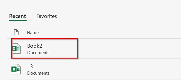 Recover Unsaved Excel File from Document Recovery
