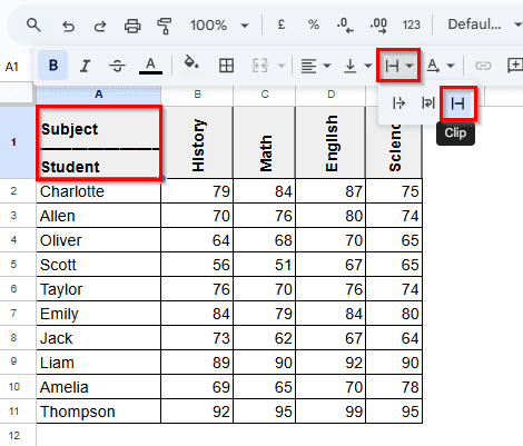 Rotate Text Using a Formula to Subdivide a Cell