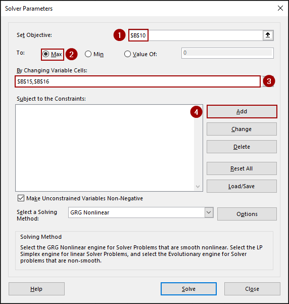Using Solver for Sensitivity Analysis