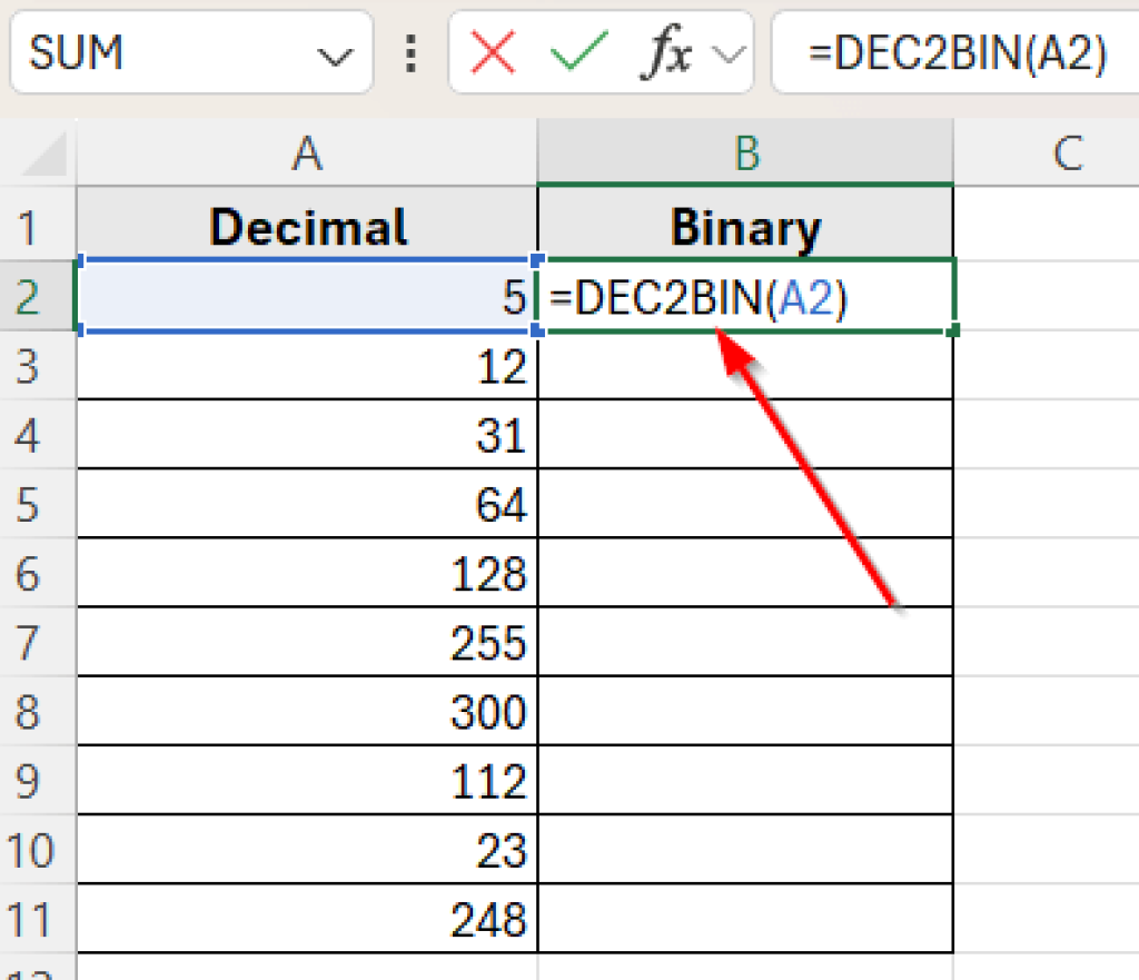How to Convert Decimal to Binary in Excel (3 Simple Ways) - Excel Insider