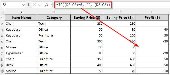Using the IF Function to Set a Cell to Blank in a Formula