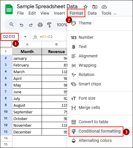 Applying Conditional Formatting