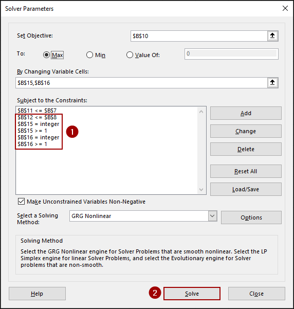 Using Solver for Sensitivity Analysis