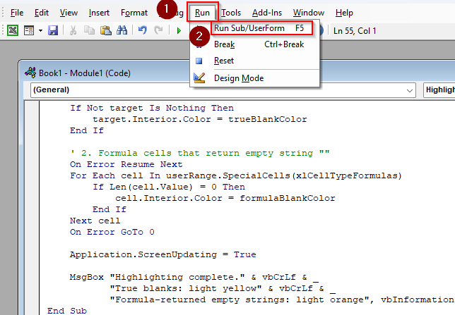 Find and Highlight Blanks with a Custom VBA Macro