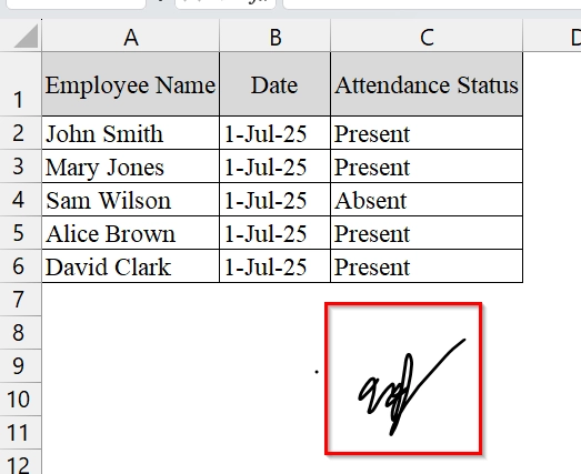 Drawing Your Signature Using Trackpad or Mouse and Insert in Excel
