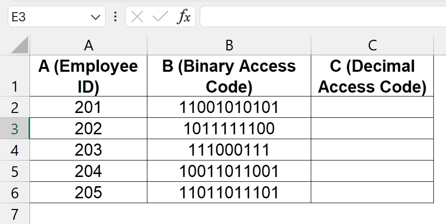 Applying  Custom SUMPRODUCT Formula to Convert binary to Decimal in Excel