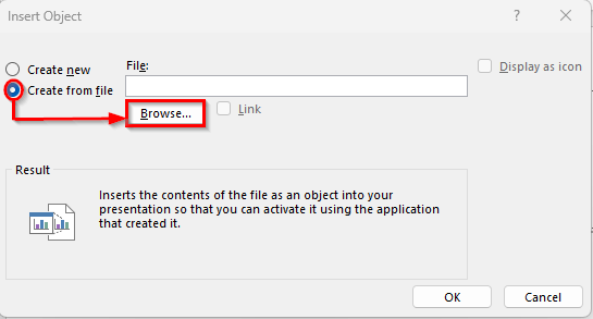 Embed Excel File as an Object in PowerPoint