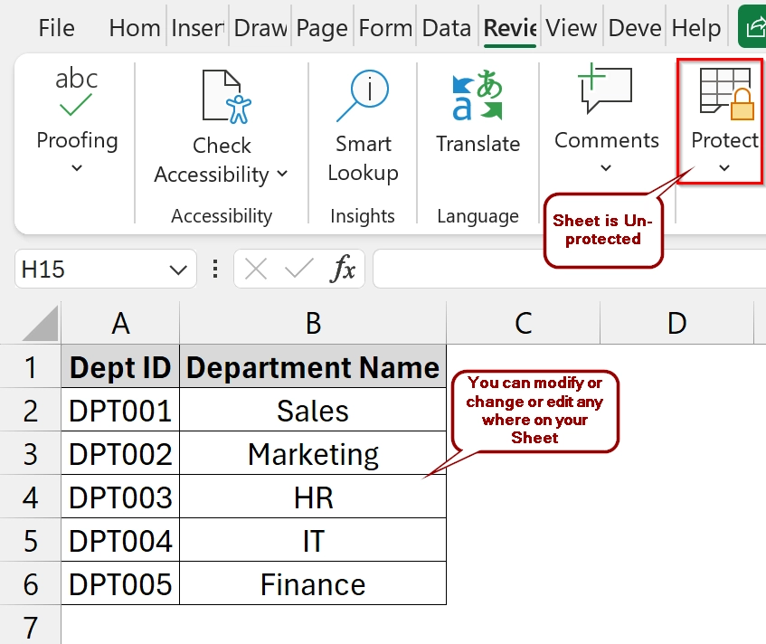 Unlock the Excel Sheet for Editing with Password