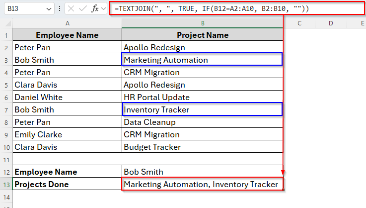 Using TEXTJOIN + IF Functions to Vlookup Multiple Values in One Cell