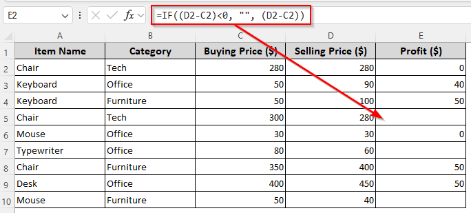 Using the IF Function to Set a Cell to Blank in a Formula