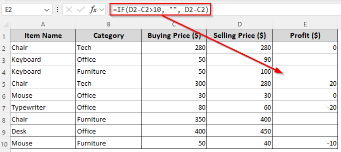 Using the IF Function to Set a Cell to Blank in a Formula