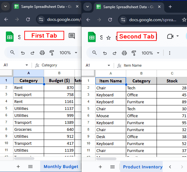 Split Screen Different Sheets Using Extensions