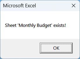 Check If the Sheet Exists in the Current Workbook