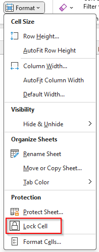 Lock Cells Using the Format Cells and Protect Sheet Features
