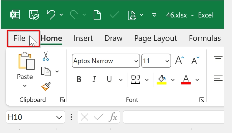 Using Manage Workbook Feature to Recover Previous Version of Excel File