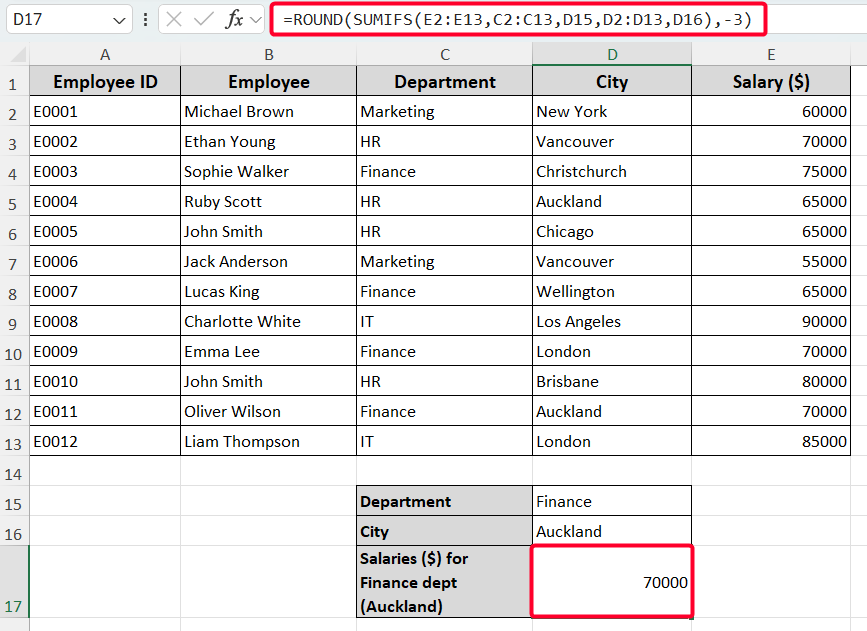 Combine Formulas to Sum Values with Multiple Conditions