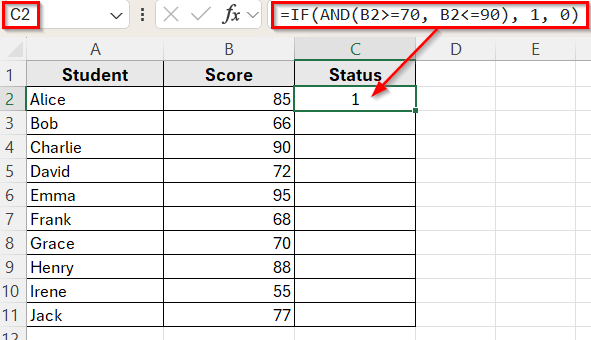 Apply IF Function to Return Numeric Values Instead of Text Labels