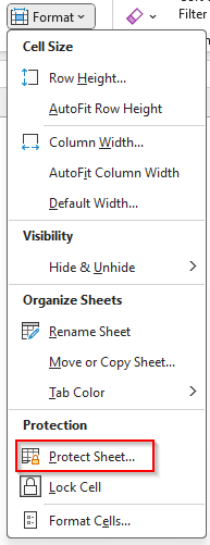 Lock Cells Using the Format Cells and Protect Sheet Features