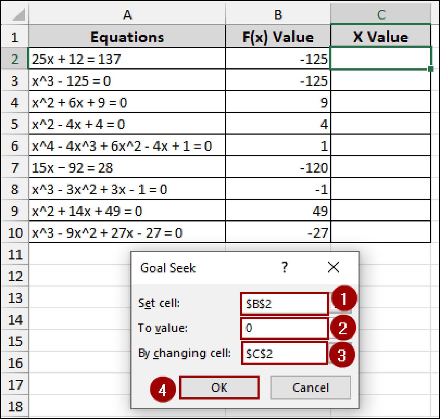 How to Solve for X in Excel (Using Goal Seek & Solver Tools) - Excel ...