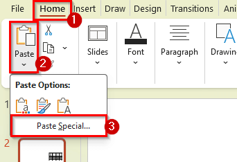 Copy Excel Table and Paste as an Embedded Object